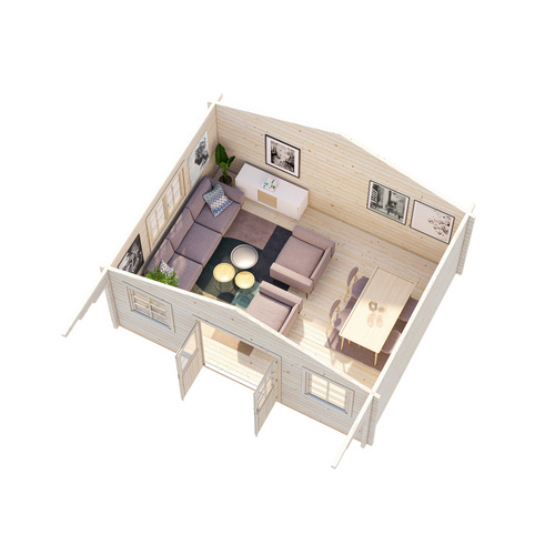 PALMAKO Gartenhaus »Helena«, Aufstellmaße BxTxH: 608 x 672 x 290 cm, lackiert, Holz - grau |  Fichte