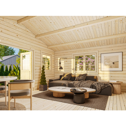 PALMAKO Gartenhaus »Helena«, Aufstellmaße BxTxH: 608 x 554 x 290 cm, lackiert, Holz - grau |  Fichte