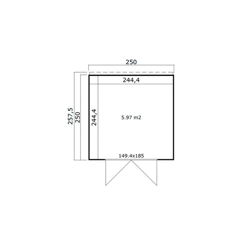Ferienhaus, NIKA 2, 28 mm, 250 x 250,  natur - beige |  Fichte