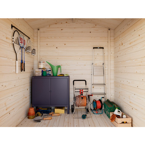PALMAKO Gartenhaus »Vivian«, Aufstellmaße BxTxH: 254 x 240 x 229 cm, lackiert, Holz - grau |  Fichte