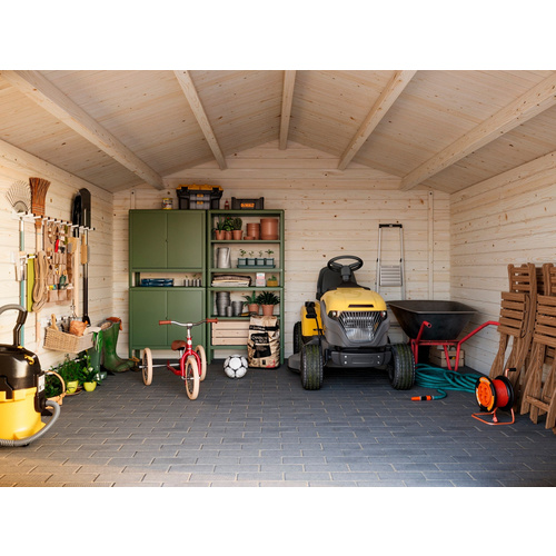 PALMAKO Gartenhaus »Lotta«, Aufstellmaße BxTxH: 422 x 430 x 245 cm, lackiert, Holz - grau |  Fichte