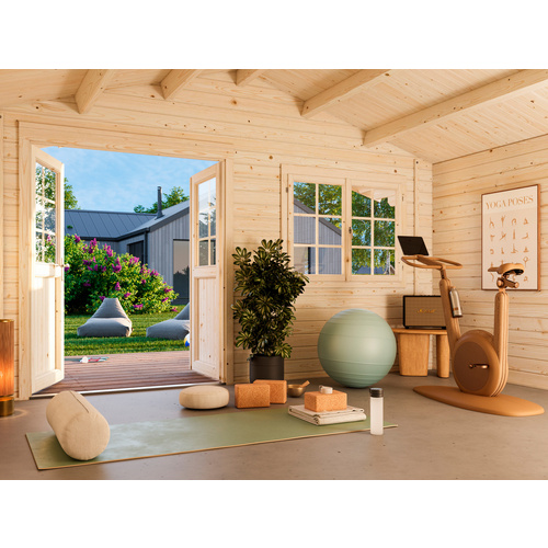 PALMAKO Gartenhaus »Britta«, Aufstellmaße BxTxH: 488 x 580 x 270 cm, lackiert, Holz - grau |  Fichte