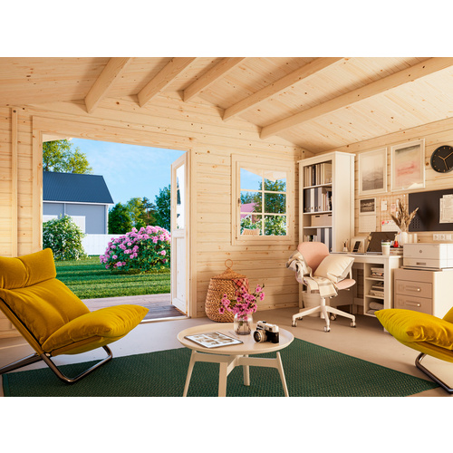 PALMAKO Gartenhaus »Britta«, Aufstellmaße BxTxH: 454 x 544 x 258 cm, lackiert, Holz - grau |  Fichte