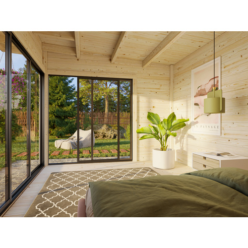PALMAKO Gartenhaus »Andrea«, Aufstellmaße BxTxH: 434 x 402 x 264 cm, lackiert, Holz - grau |  Fichte