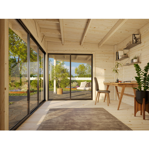 PALMAKO Gartenhaus »Andrea«, Aufstellmaße BxTxH: 715 x 402 x 264 cm, lackiert, Holz - grau |  Fichte