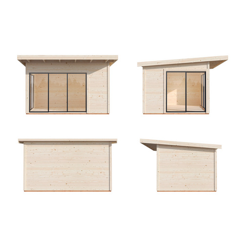 PALMAKO Gartenhaus »Andrea«, Aufstellmaße BxTxH: 434 x 402 x 264 cm, lackiert, Holz - grau |  Fichte