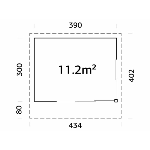 PALMAKO Ferienhaus »Andrea Slide Plus«, B x H x L:  390 x 264 x 300 cm, Grau, tauchgrundiert |  Holz  |  11,2 m²