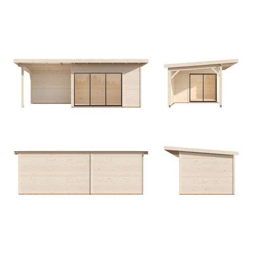 PALMAKO Gartenhaus »Andrea«, Aufstellmaße BxTxH: 715 x 402 x 264 cm, lackiert, Holz - grau |  Fichte