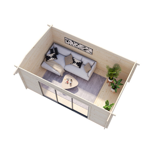 PALMAKO Ferienhaus »Ines«, Aufstellmaße BxTxH: 524 x 379 x 250 cm, lackiert, Holz - grau |  Fichte