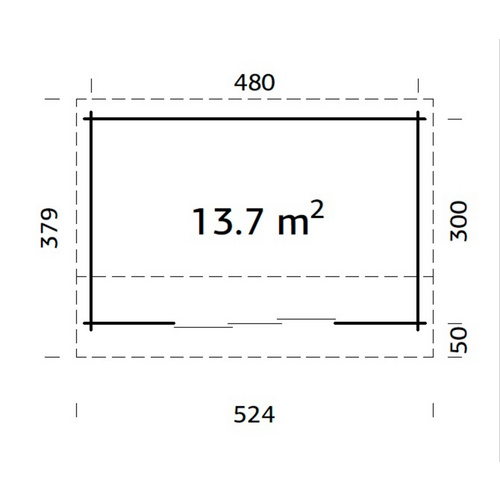 Thumbnail - PALMAKO Gartenhaus »Ines Slide Plus«, B x H x L:  480 x 250 x 300 cm, Braun, tauchgrundiert
