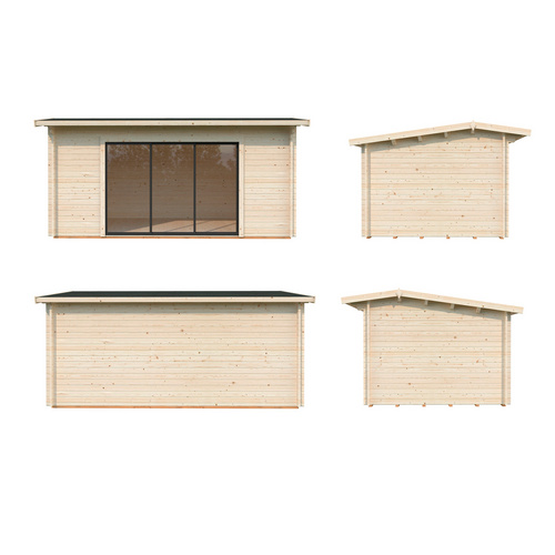 Thumbnail - PALMAKO Gartenhaus »Ines Slide Plus«, B x H x L:  480 x 250 x 300 cm, Braun, tauchgrundiert