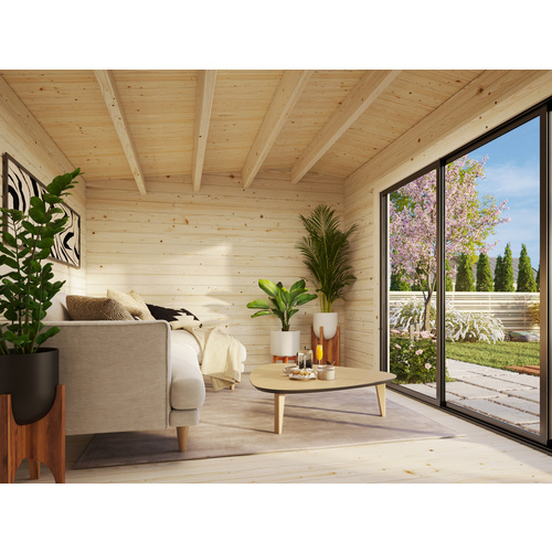 Thumbnail - PALMAKO Gartenhaus »Ines Slide«, B x H x L:  480 x 250 x 300 cm, naturbelassen, unbehandelt - braun