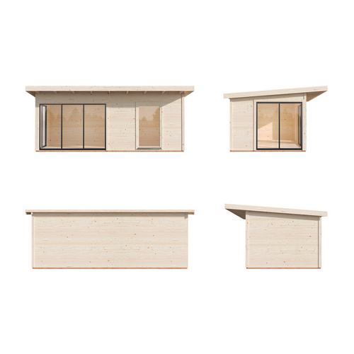 PALMAKO Gartenhaus »Andrea Slide«, B x H x L:  595 x 264 x 300 cm, naturbelassen, unbehandelt - braun |  Holz  |  17,1 m²