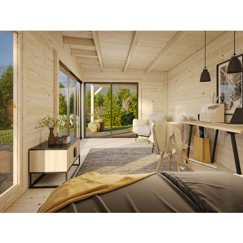 PALMAKO Gartenhaus »Andrea«, Aufstellmaße BxTxH: 920 x 402 x 264 cm, lackiert, Holz - grau |  Fichte