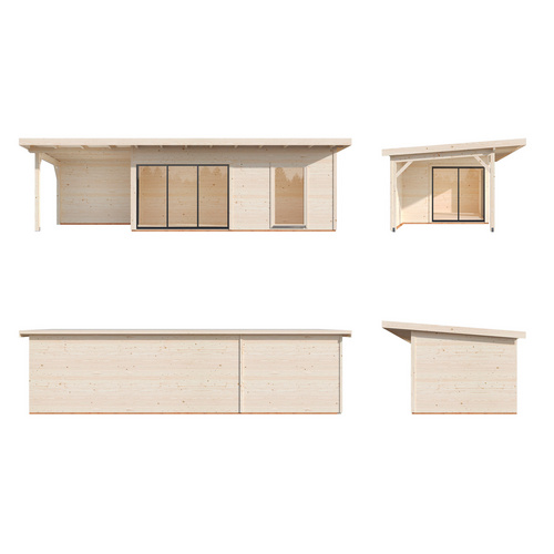PALMAKO Gartenhaus »Andrea«, Aufstellmaße BxTxH: 920 x 402 x 264 cm, lackiert, Holz - grau |  Fichte