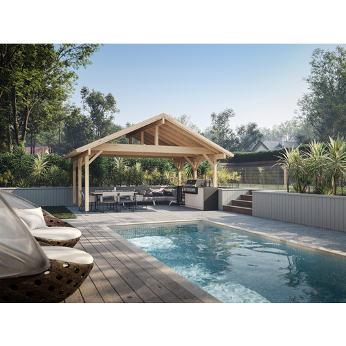 Thumbnail - PALMAKO Carport »Robert«, Aufstellmaße BxTxH: 635 x 510 x 363 cm, lackiert, Holz - weiss