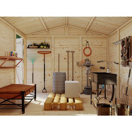 PALMAKO Gerätehaus »Dan«, Aufstellmaße BxTxH: 295 x 573 x 230 cm, lackiert, Holz - grau |  Fichte