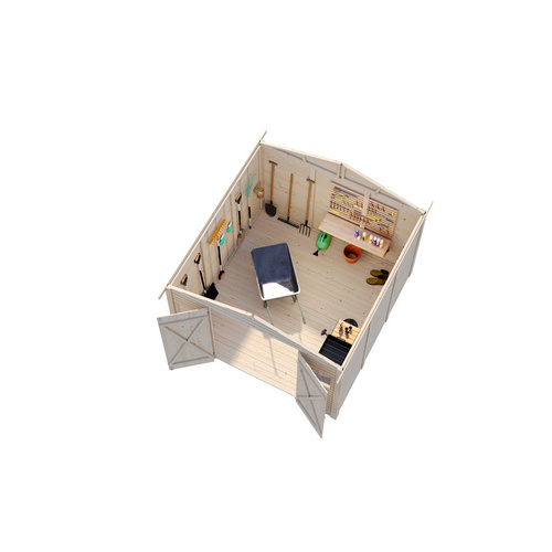 Thumbnail - PALMAKO Gerätehaus »Dan«, Aufstellmaße BxTxH: 295 x 324 x 220 cm, lackiert, Holz - grau