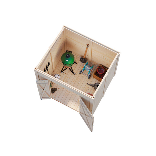 Thumbnail - PALMAKO Gerätehaus »Leif«, Aufstellmaße BxTxH: 189 x 186 x 230 cm, lackiert, Holz - grau