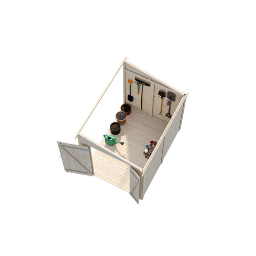 PALMAKO Gerätehaus »Mia«, Aufstellmaße BxTxH: 244 x 178 x 210 cm, lackiert, Holz - grau |  Fichte