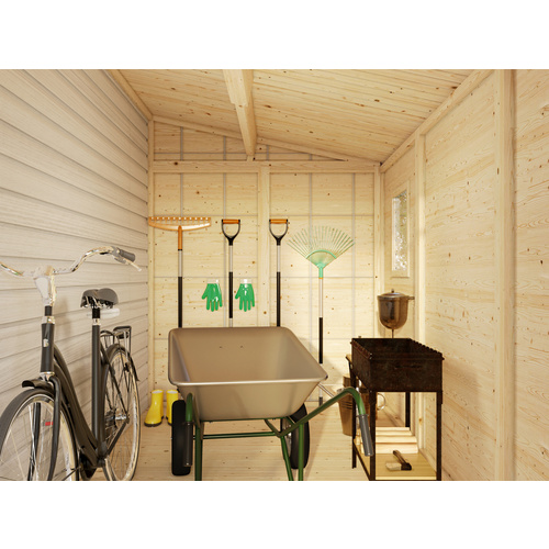 PALMAKO Gerätehaus »Mia«, Aufstellmaße BxTxH: 354 x 178 x 210 cm, lackiert, Holz - grau |  Fichte