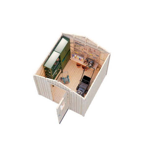 PALMAKO Gerätehaus »Lucas«, Aufstellmaße BxTxH: 279 x 289 x 238 cm, lackiert, Holz - grau |  Fichte