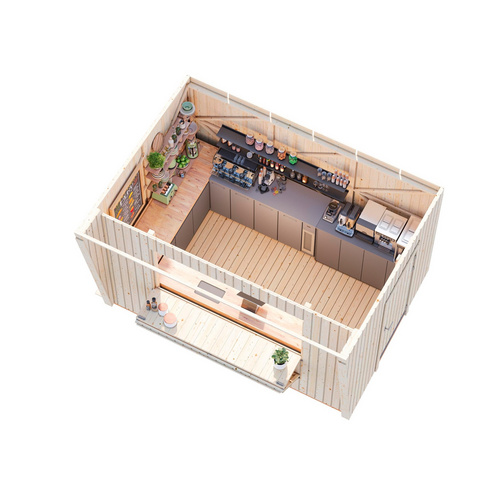 PALMAKO Marktstand »Kira«, Aufstellmaße BxTxH: 355 x 290 x 264 cm, lackiert, Holz - weiss |  Fichte