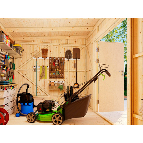 PALMAKO Gerätehaus »Stig«, Aufstellmaße BxTxH: 394 x 305 x 250 cm, lackiert, Holz - grau |  Fichte