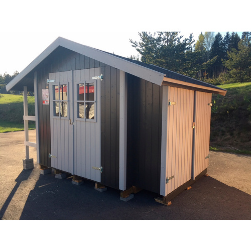 PALMAKO Gerätehaus »Marcus«, Aufstellmaße BxTxH: 384 x 289 x 240 cm, lackiert, Holz - grau | Fichte PALMAKO Gerätehaus »Marcus«, Aufstellmaße BxTxH: 384 x 289 x 240 cm, lackiert, Holz - grau | Fichte