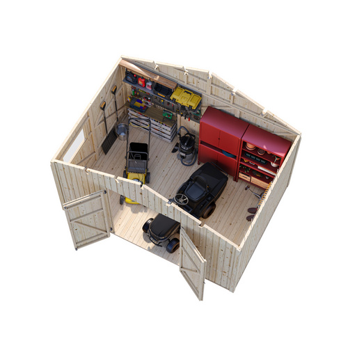 PALMAKO Gerätehaus »Nils«, Aufstellmaße BxTxH: 392 x 289 x 259 cm, lackiert, Holz - grau |  Fichte