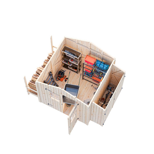 PALMAKO Gerätehaus »Marcus«, Aufstellmaße BxTxH: 384 x 289 x 240 cm, lackiert, Holz - grau | Fichte PALMAKO Gerätehaus »Marcus«, Aufstellmaße BxTxH: 384 x 289 x 240 cm, lackiert, Holz - grau | Fichte