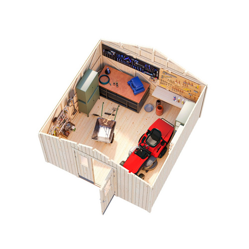 PALMAKO Gerätehaus »Lucas«, Aufstellmaße BxTxH: 392 x 404 x 259 cm, lackiert, Holz - grau Rabatt: 13 %