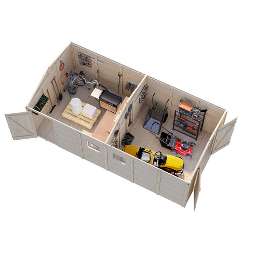 PALMAKO Gerätehaus »Dan«, Aufstellmaße BxTxH: 295 x 573 x 230 cm, lackiert, Holz - grau |  Fichte