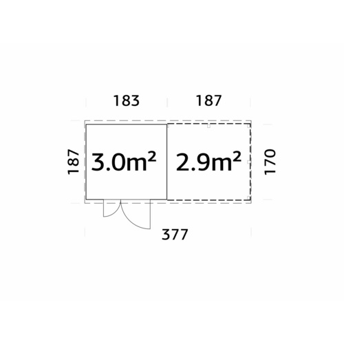 Thumbnail - PALMAKO Gerätehaus »Leif«, B x H x L:  370 x 228 x 170 cm, Grau, tauchgrundiert
