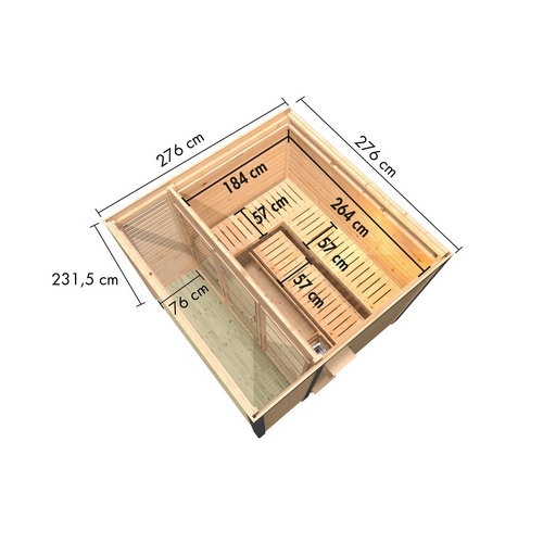 KARIBU Saunahaus »Harju«, BxTxH: x 276...
