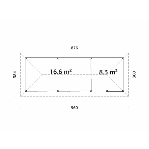 Thumbnail - PALMAKO Pavillon »Bianca«, Aufstellmaße BxTxH: 960 x 384 x 319 cm, unbehandelt, Holz - braun