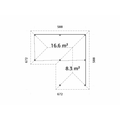 Thumbnail - PALMAKO Pavillon »Bianca«, Aufstellmaße BxTxH: 672 x 672 x 319 cm, unbehandelt, Holz - braun