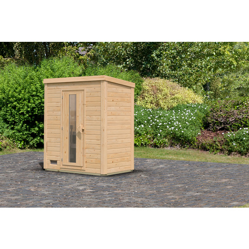 Thumbnail - KARIBU Saunahaus »Suurlaht«, BxTxH: 196 x 113 x 228 cm, ohne Ofen , für 1 Person - beige