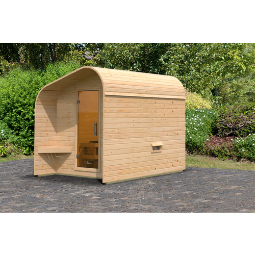 Thumbnail - KARIBU Saunahaus »Vagula«, BxTxH: 219 x 295 x 244,5 cm, ohne Ofen, für 4 Personen - beige