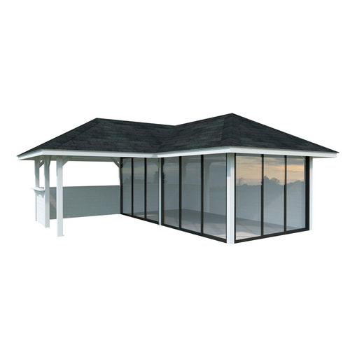 PALMAKO Pavillon »Bianca«, Aufstellmaße BxTxH: 672 x 672 x 319 cm, lackiert, Holz - weiss