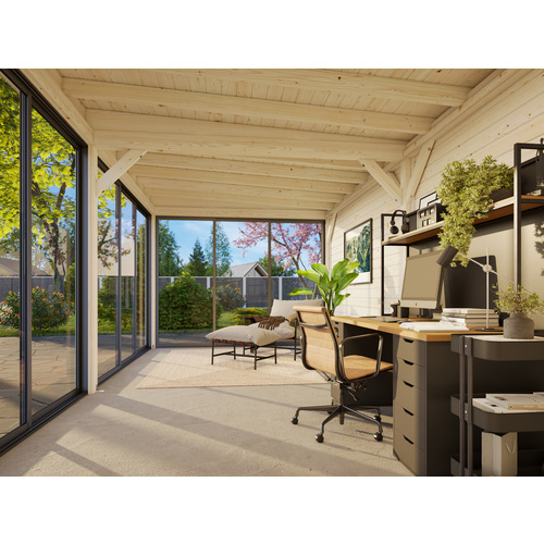 Thumbnail - PALMAKO Pavillon »Lenna«, Aufstellmaße BxTxH: 628 x 340 x 245 cm, lackiert, Holz - weiss