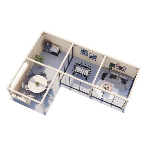 Thumbnail - PALMAKO Pavillon »Lenna«, Aufstellmaße BxTxH: 916 x 628 x 245 cm, unbehandelt, Holz - braun