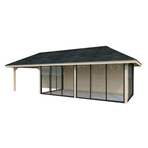 Thumbnail - PALMAKO Pavillon »Bianca«, Aufstellmaße BxTxH: 960 x 384 x 319 cm, unbehandelt, Holz - braun