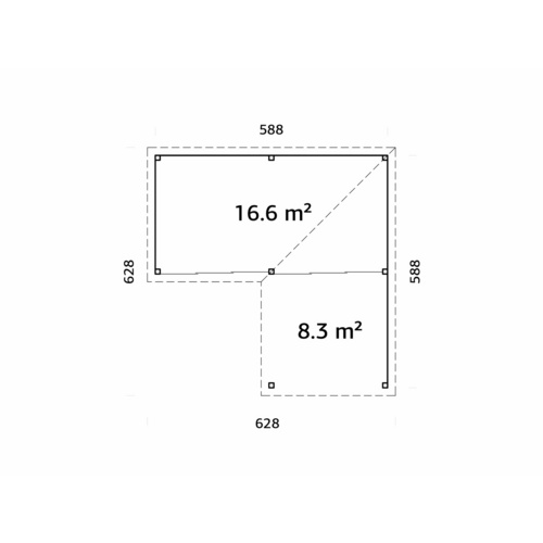 Thumbnail - PALMAKO Pavillon »Lenna Set 413 Slide«, BxHxT: 588 x 245 x 588 cm, Grau