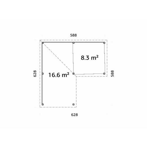 Thumbnail - PALMAKO Pavillon »Lenna«, Aufstellmaße BxTxH: 628 x 628 x 245 cm, tauchgrundiert, Holz - grau