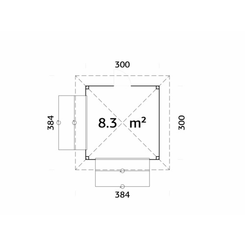 PALMAKO Marktstand »Bianca Set 105«, B x H x L:  300 x 319 x 300 cm, naturbelassen, unbehandelt - braun |  Holz  |  8,3 m²