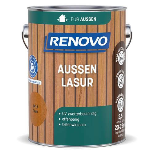 RENOVO Aussenlasur, wb 2,5L teak wasserbasiert - braun