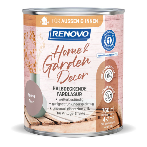 RENOVO Farblasur, &raquo;Home & Garden Decor&laquo;, seidenmatt, 750 ml, spring rose - rosa