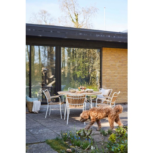 Thumbnail - Cinas Gartentisch »Ellen «, ØxH: 130 cm x 74 cm, Teakholz, klappbar, Weiß - weiss