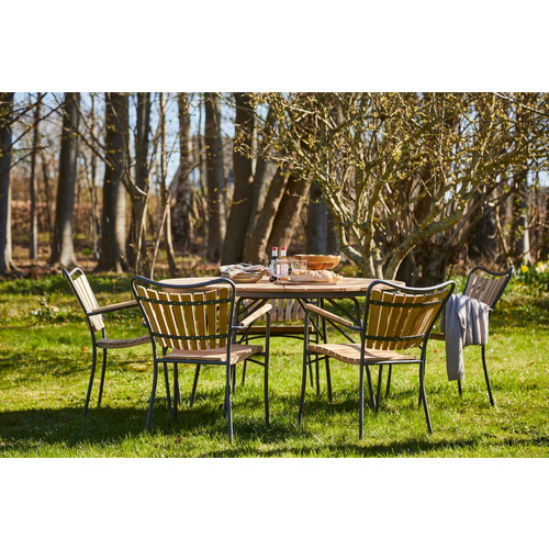 Thumbnail - Cinas Gartentisch »Ellen«, ØxH: 130 cm x 74 cm, Teakholz, klappbar, Anthrazit - schwarz